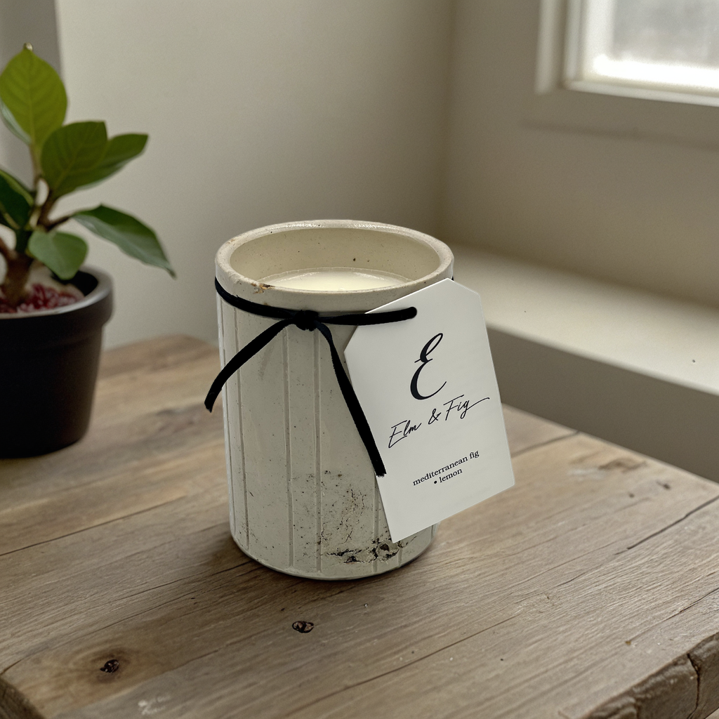 Mediterranean Fig & Lemon Soy Candle in Antique English Marmalade Jar