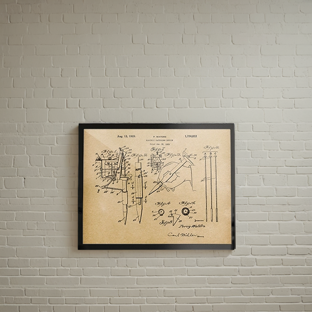 Electric Tattooing Machine 1929 Patent Art Print