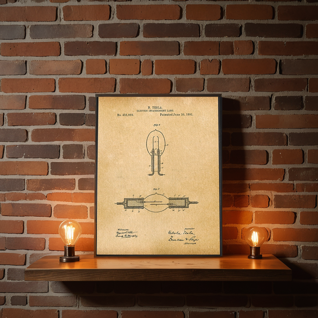 Incandescent Lamp 1891 Patent Art Print