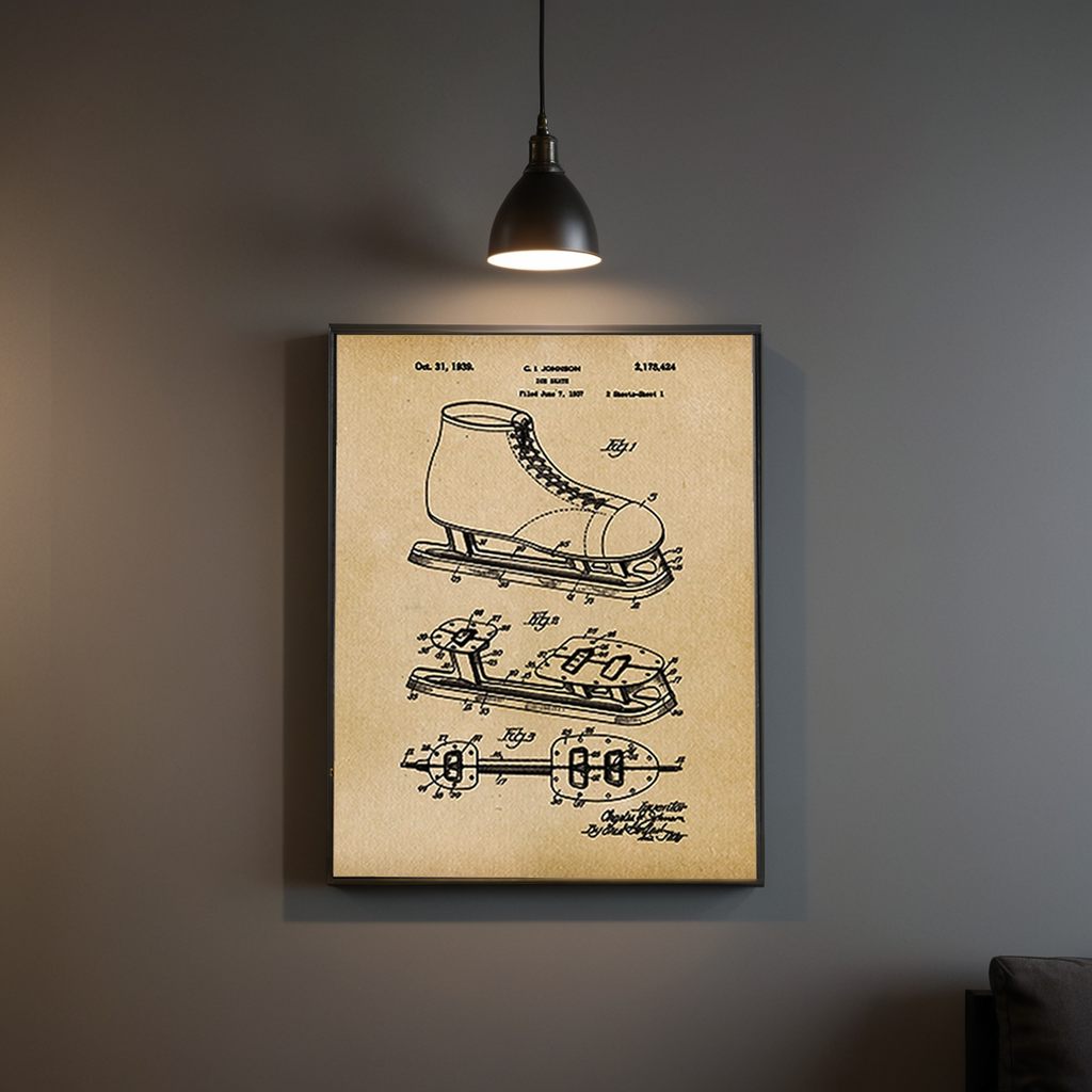 Ice Skate 1937 Patent Art Print