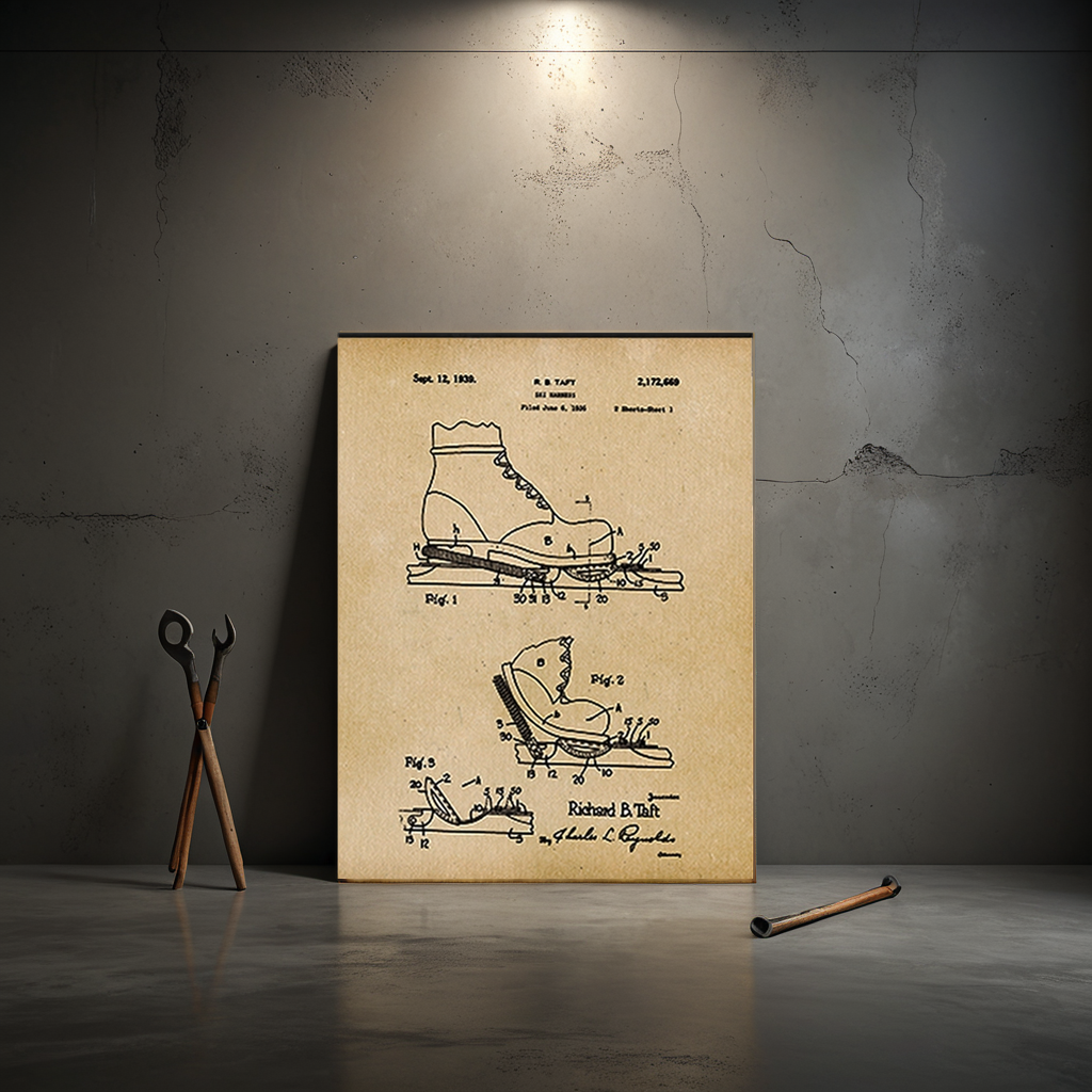 Ski Binding 1939 Patent Art Print