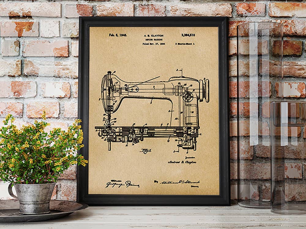 Sewing Machine 1944 Patent Art Print