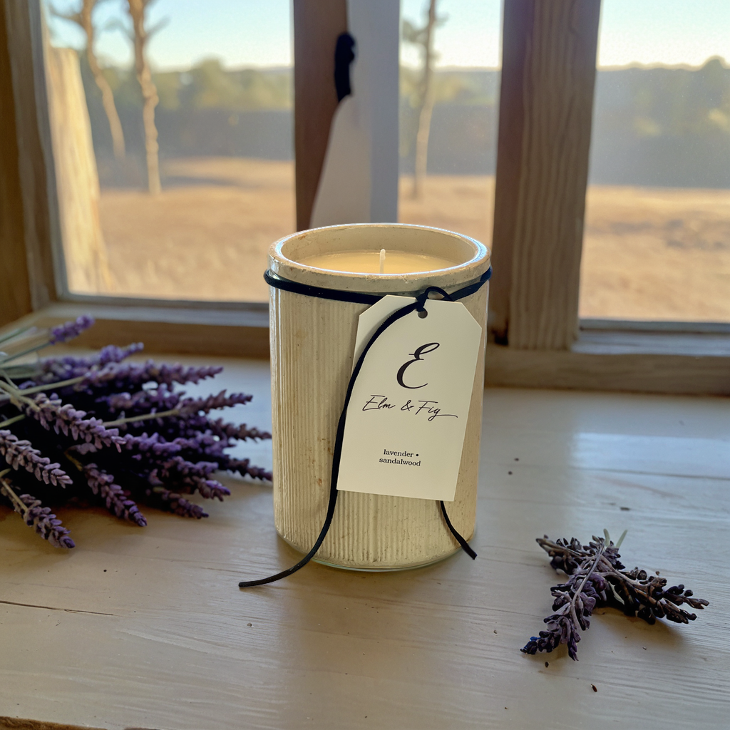 Lavender & Sandalwood Soy Candle in Antique English Marmalade Jar