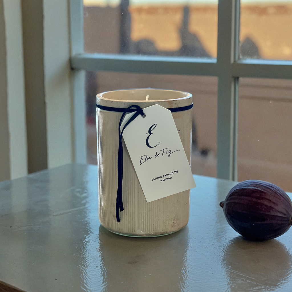 Mediterranean Fig & Lemon Soy Candle in Antique English Marmalade Jar
