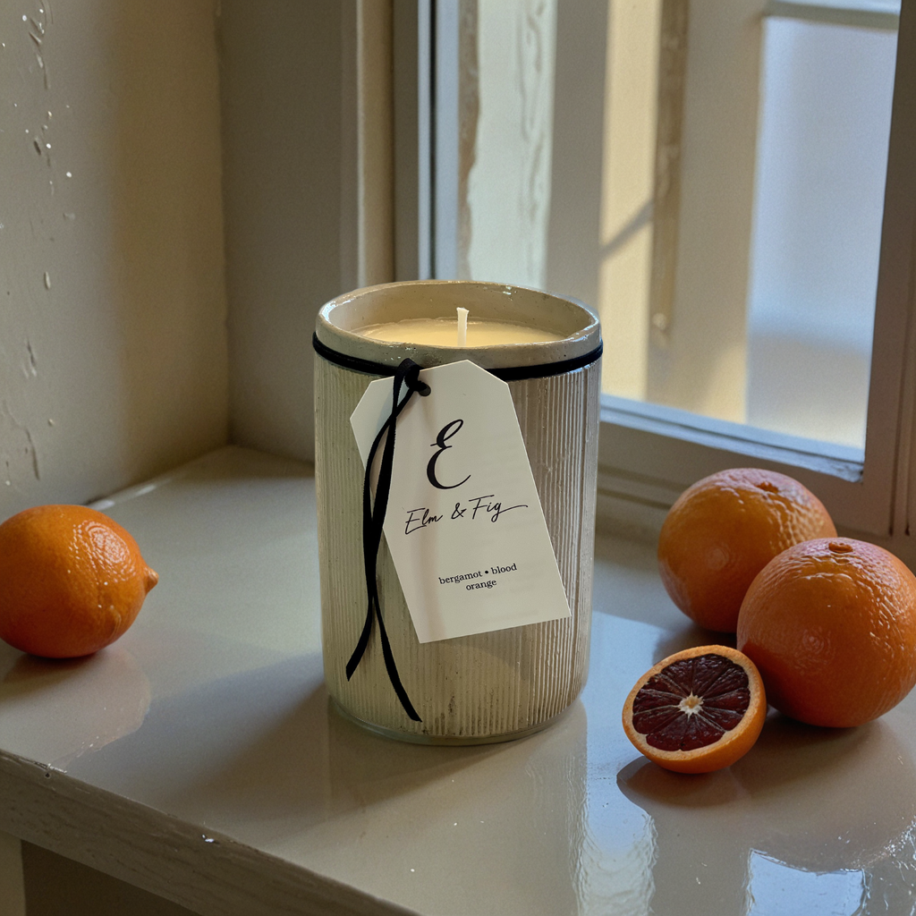 Bergamot & Blood Orange Soy Candle in Antique English Marmalade Jar