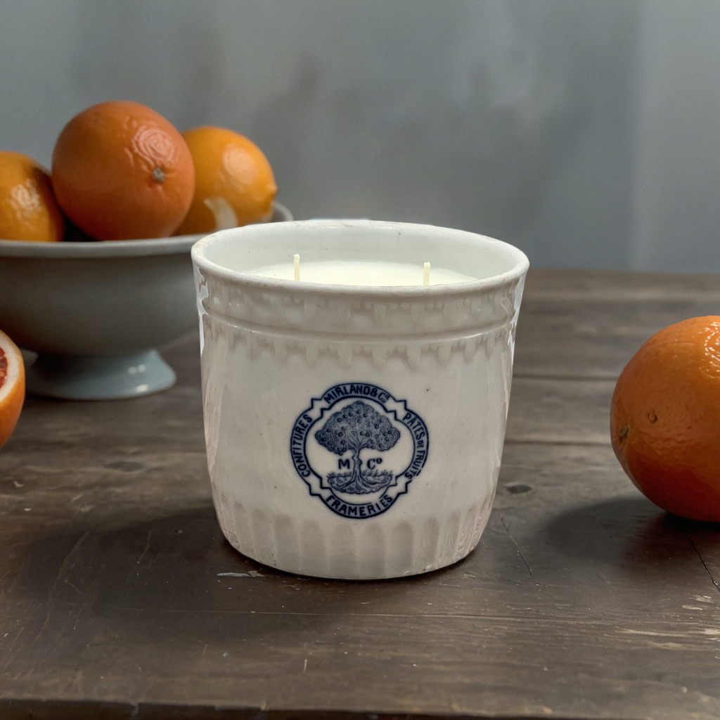 Bergamot & Blood Orange Soy Candle in Antique Porcelain Marmalade Pot