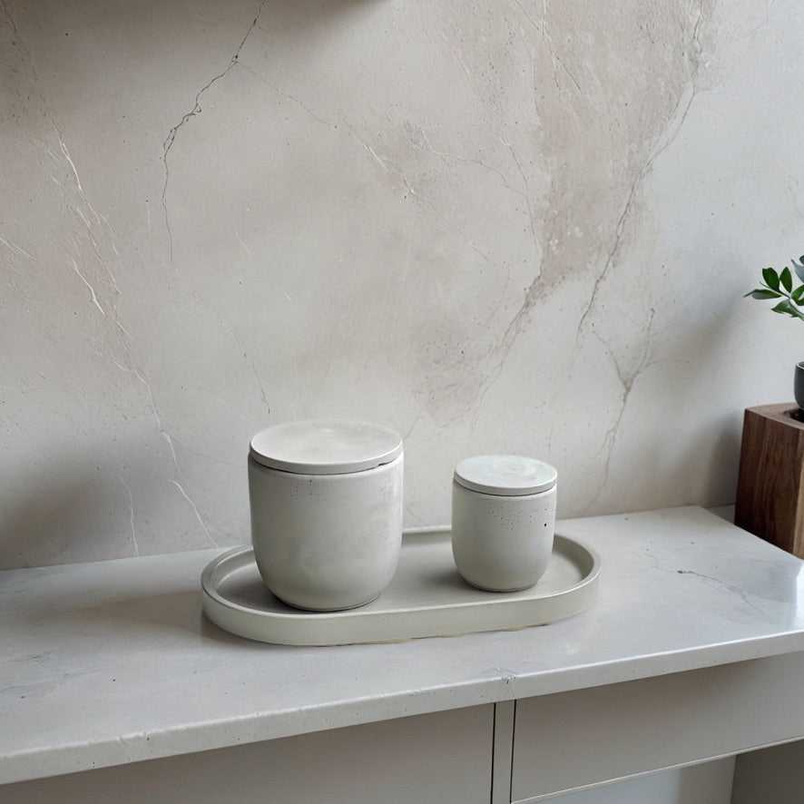 Minimalist Concrete Scented Candle Set