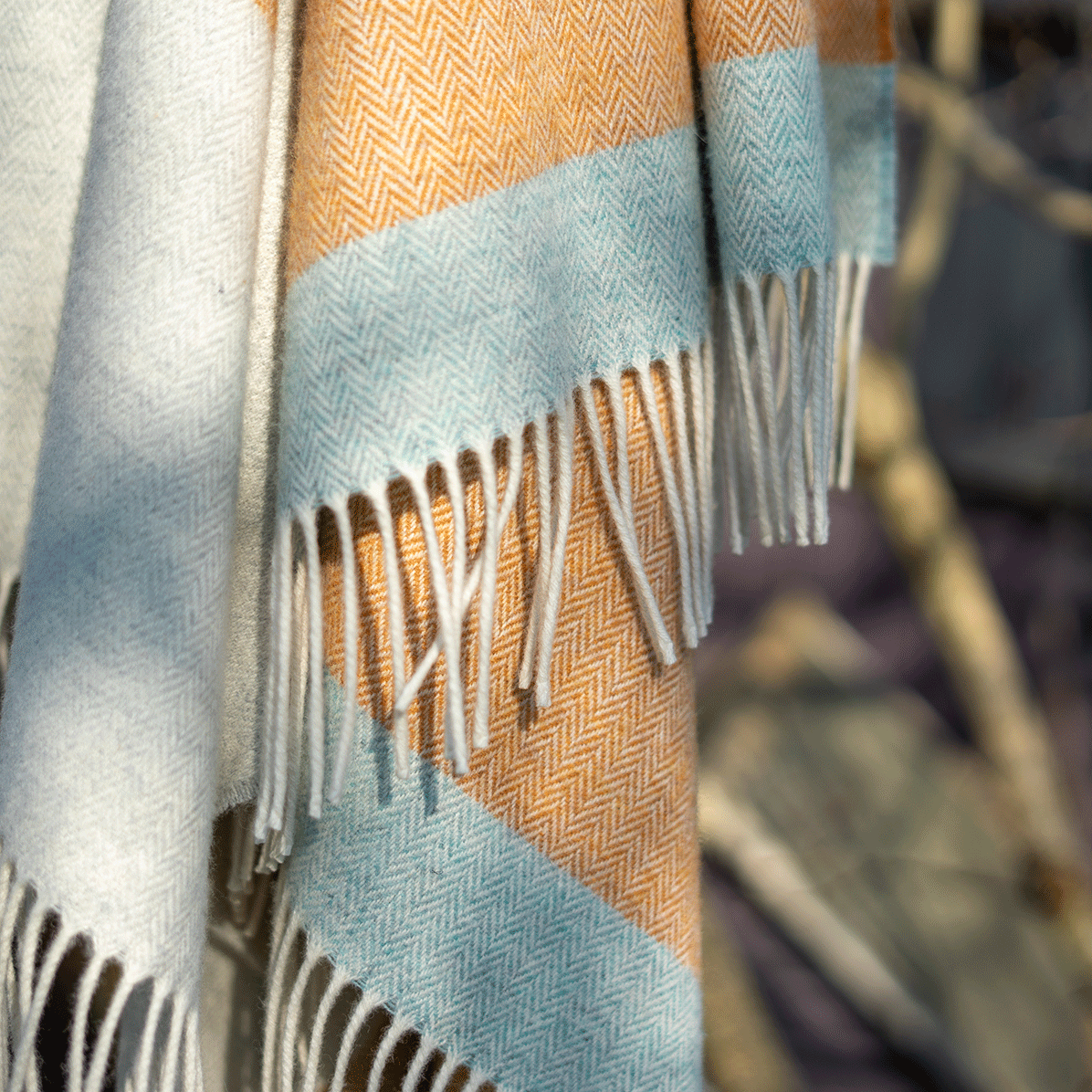 English Lambswool Throw Blanket, Goldfinch Yellow