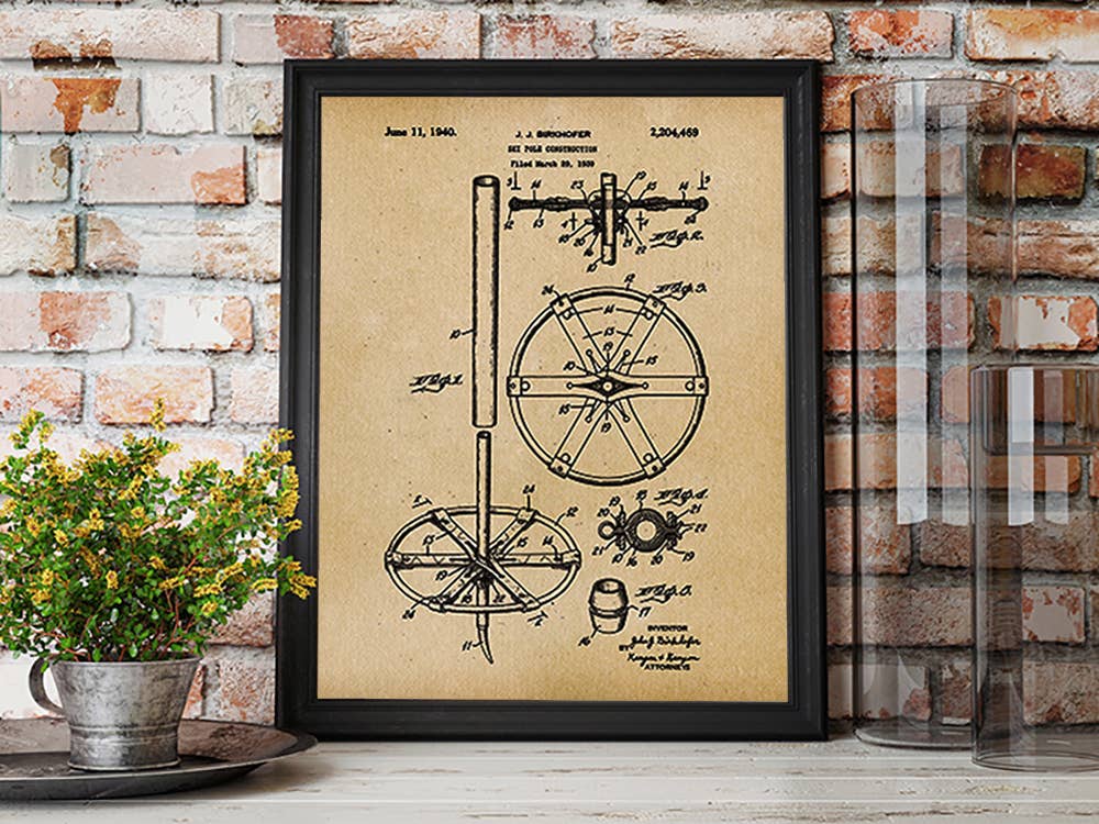 Ski Pole 1939 Patent Art Print