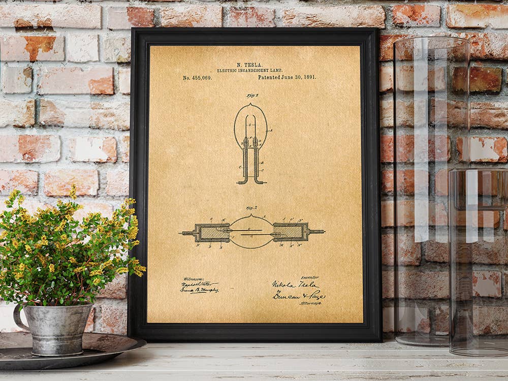 Incandescent Lamp 1891 Patent Art Print