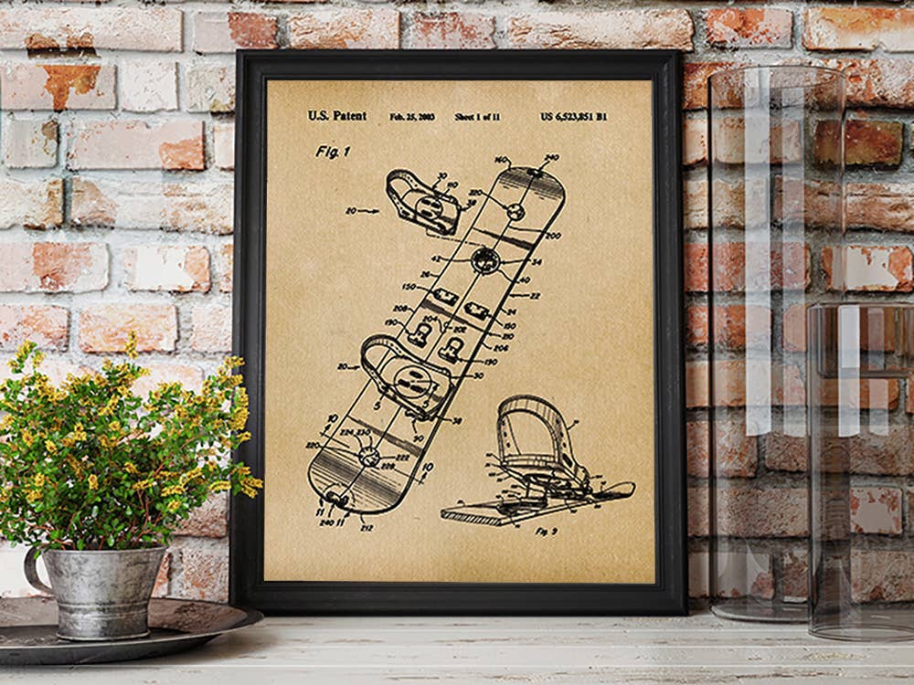 Snowboard 2003 Patent Art Print