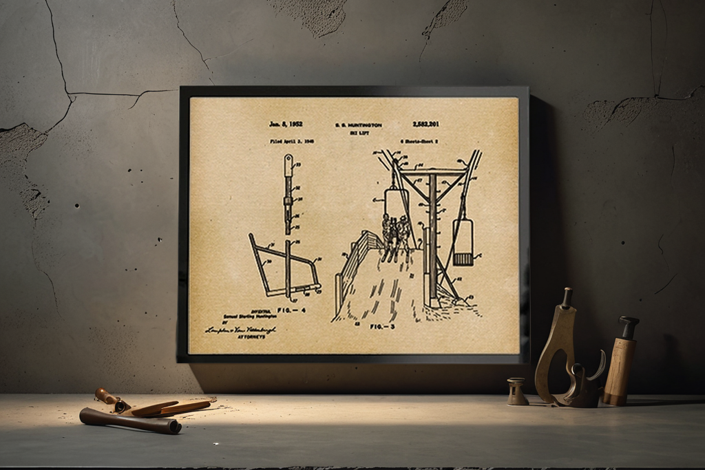 Ski Lift 1952 Patent Art Print