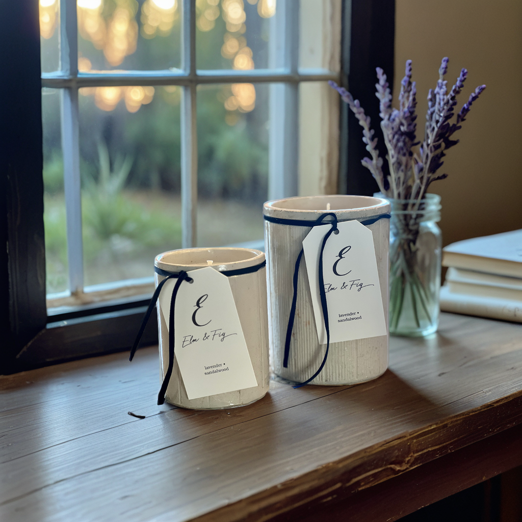 Lavender & Sandalwood Soy Candle in Antique English Marmalade Jar