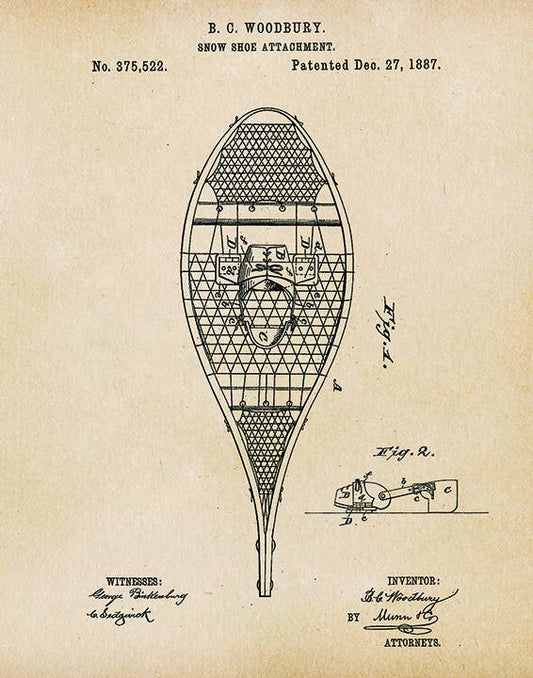 Snowshoe 1887 Patent Art Print