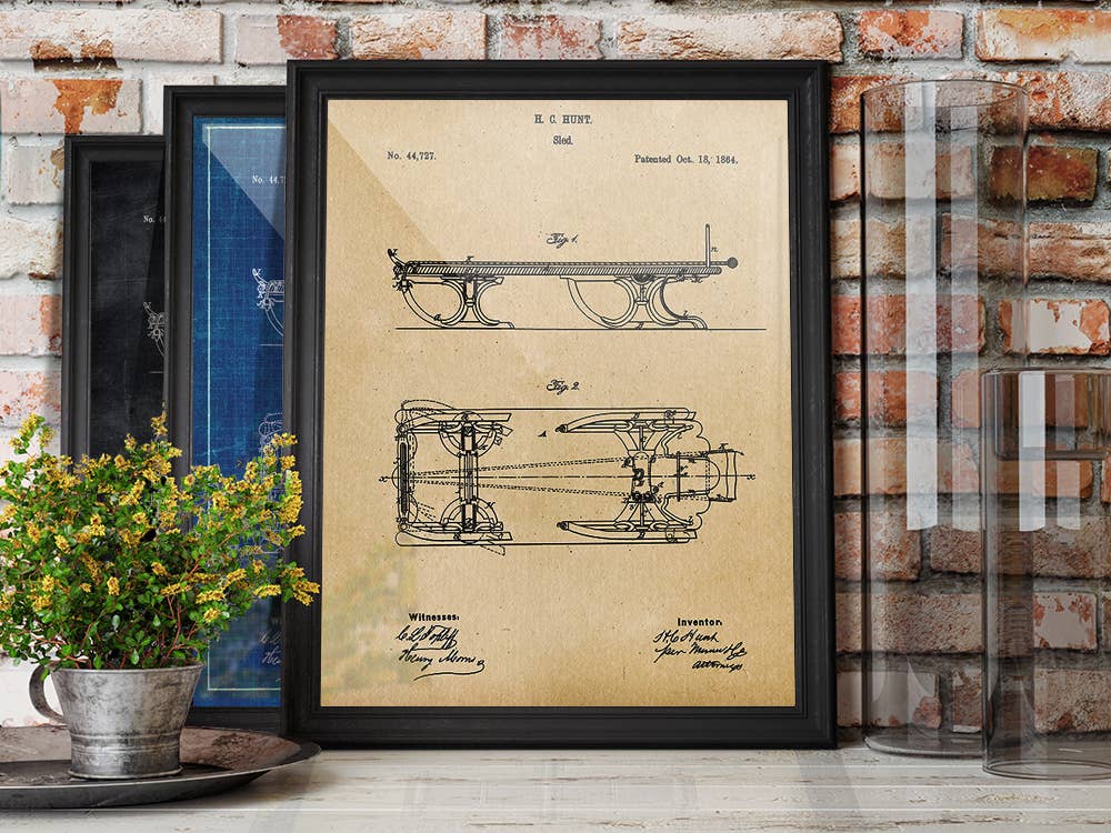 Sled 1864 Patent Art Print