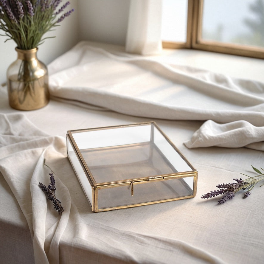Antiqued Brass Keepsake Box