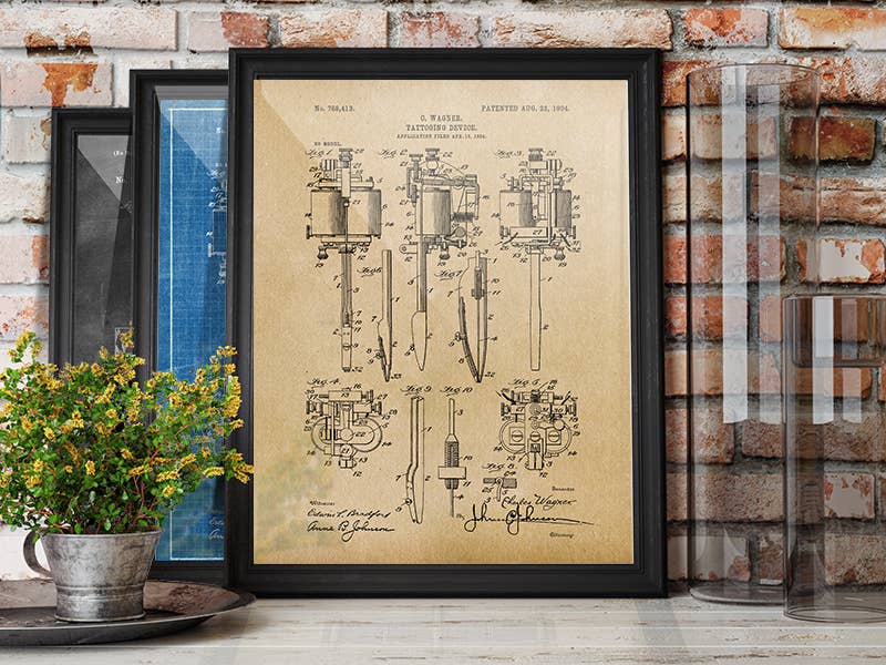 Tattooing Device 1904 Patent Art Print