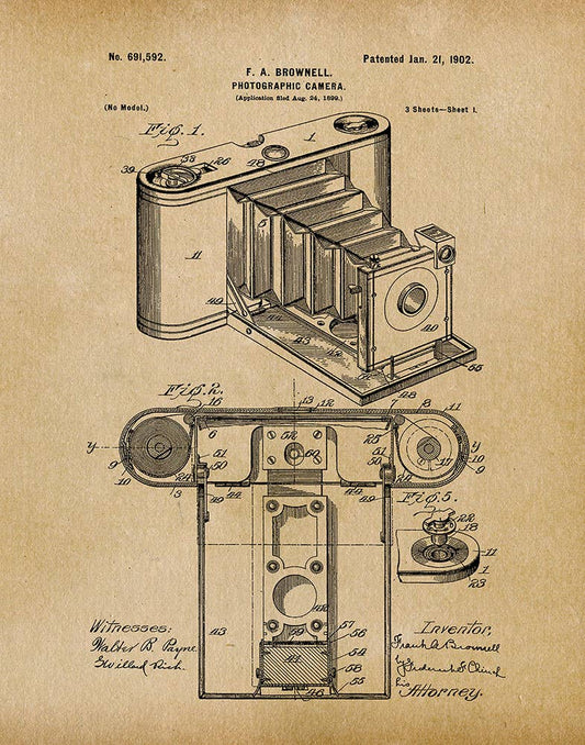 Brownell Camera 1902 Patent Art Print