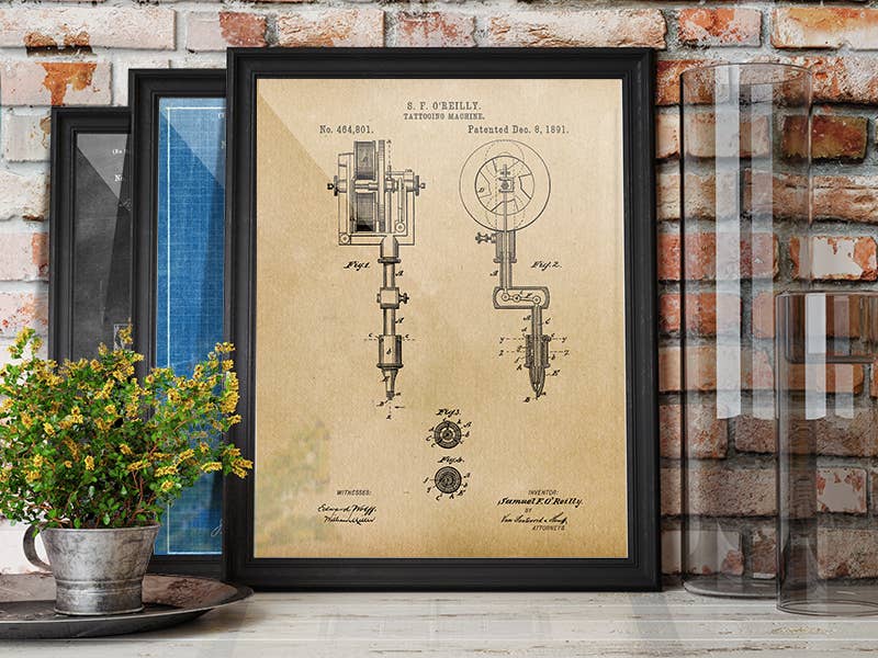 Tattooing Machine 1891 Patent Art Print