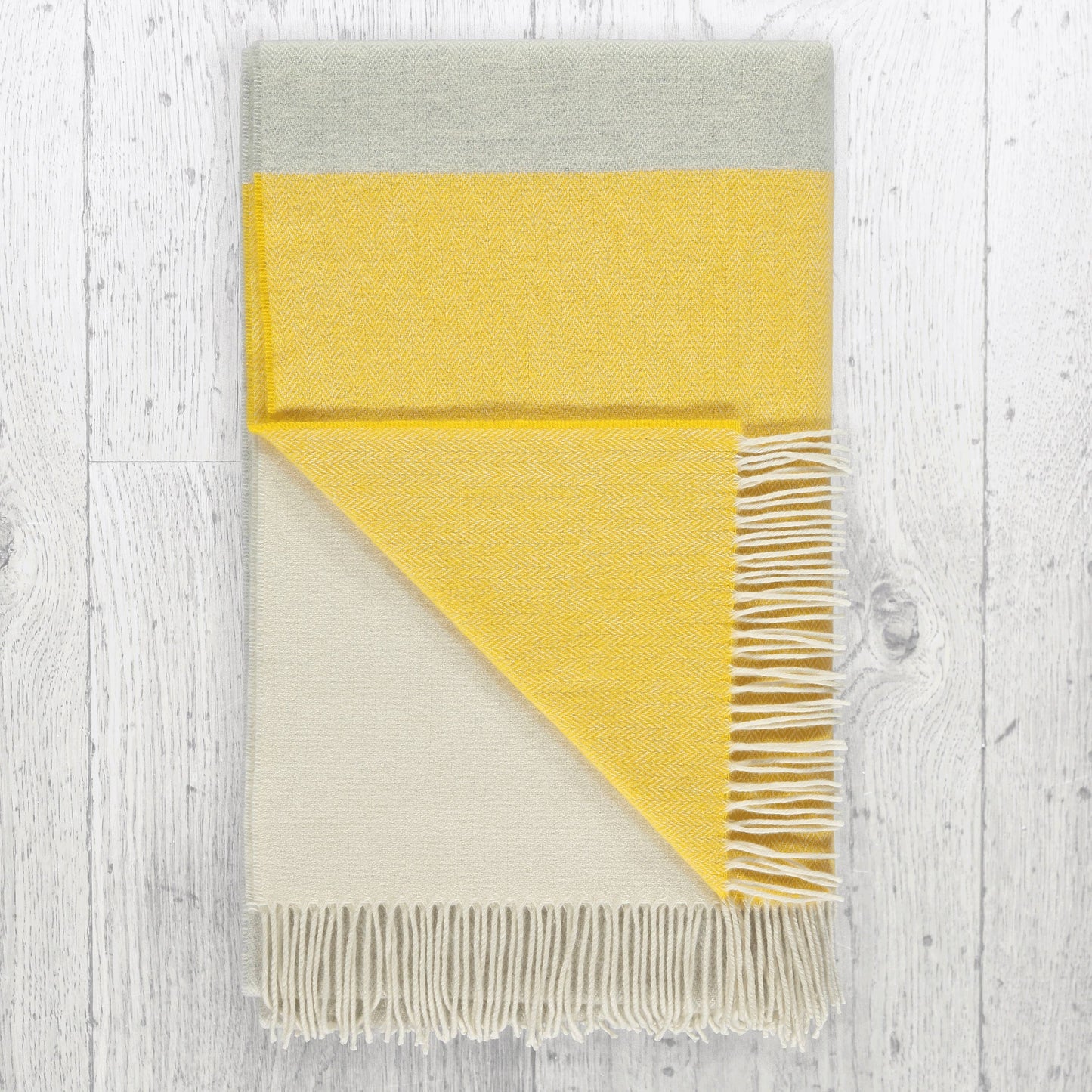 English Lambswool Throw Blanket, Goldfinch Yellow