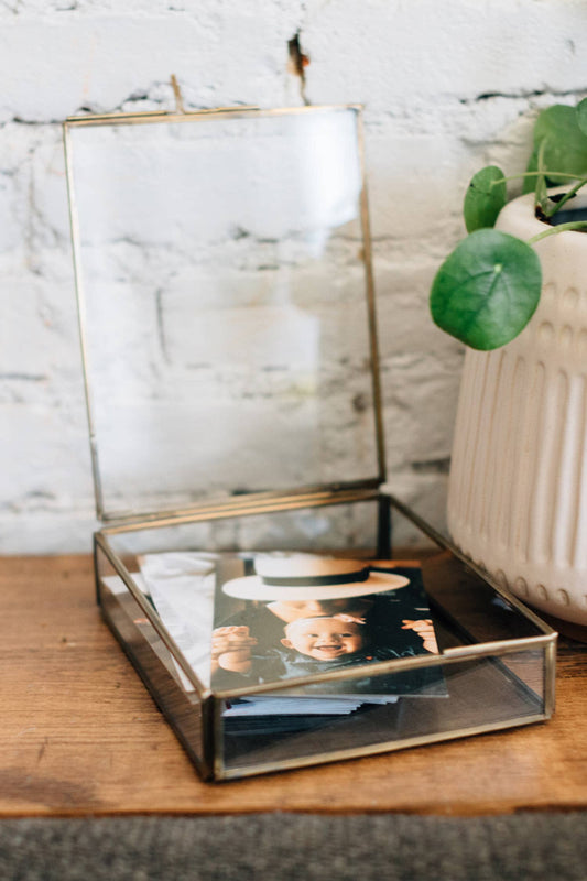 Antiqued Brass Keepsake Box