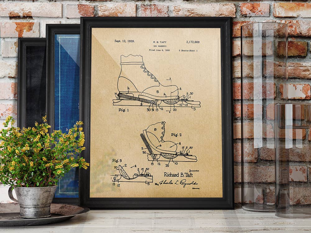 Ski Binding 1939 Patent Art Print