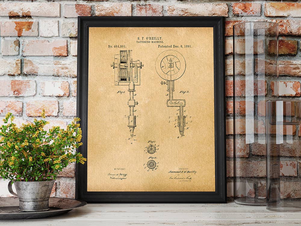 Tattooing Machine 1891 Patent Art Print