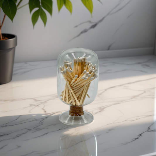 Glass Cloche Match Holder