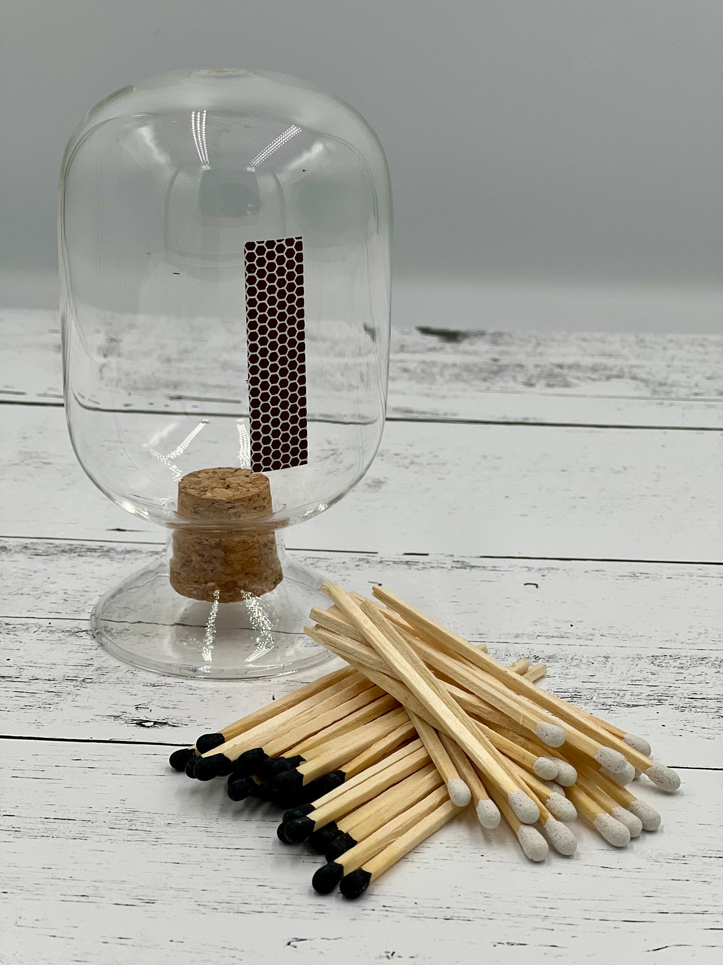 Glass Cloche Match Holder