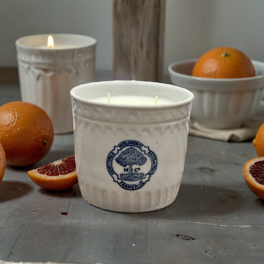 Bergamot & Blood Orange Soy Candle in Antique Porcelain Marmalade Pot