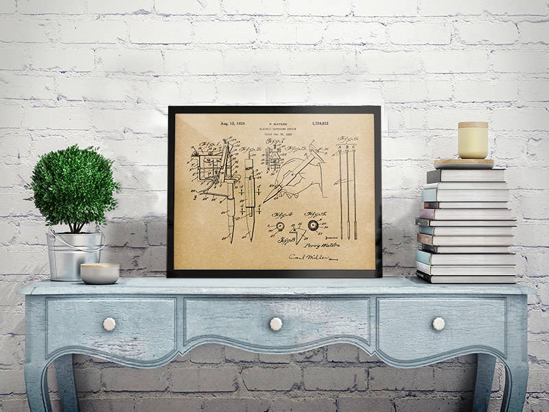 Electric Tattooing Machine 1929 Patent Art Print