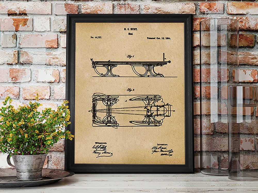 Sled 1864 Patent Art Print