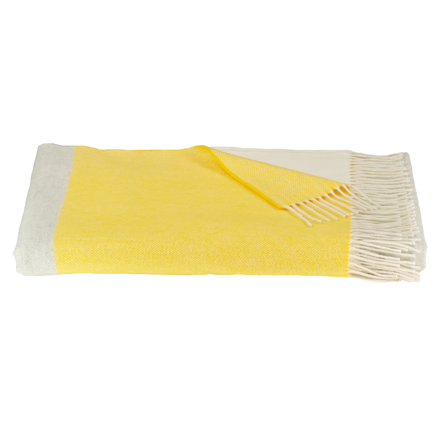 English Lambswool Throw Blanket, Goldfinch Yellow