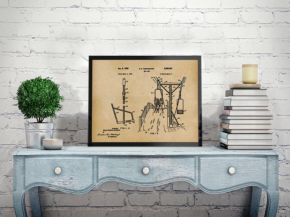 Ski Lift 1952 Patent Art Print