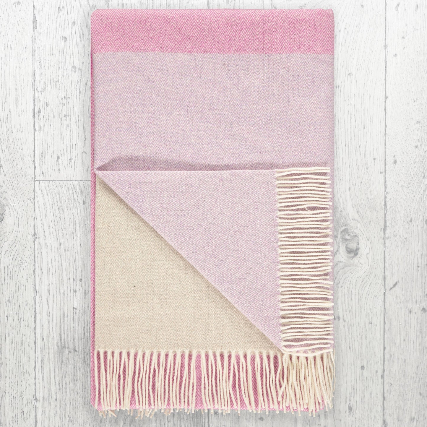 English Lambswool Throw Blanket, Pink