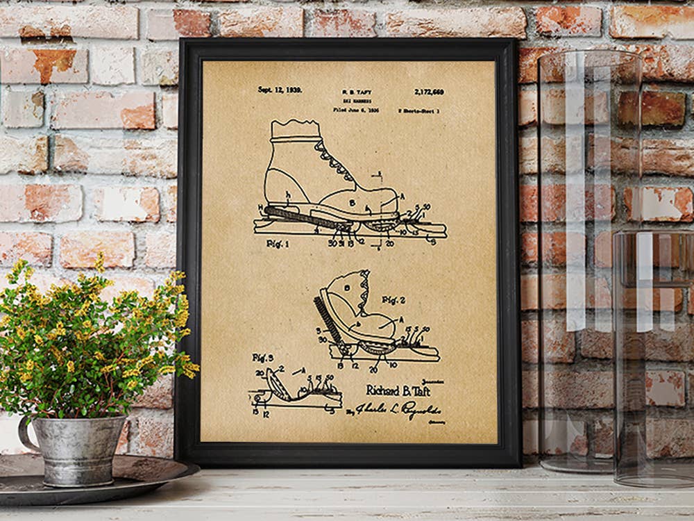 Ski Binding 1939 Patent Art Print